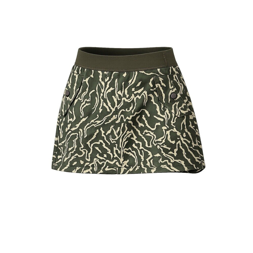 Athleta Pull-On Athletic Skirt w/ Shorts, Elastic Waist, Sz 6 Green pockets